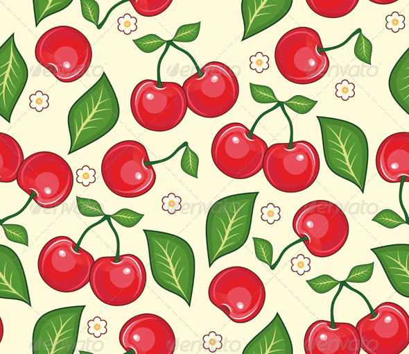 Cherry Seamless Background - Backgrounds Decorative