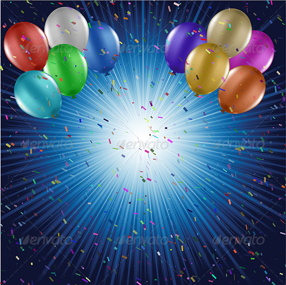 Balloons and confetti background - Backgrounds Decorative