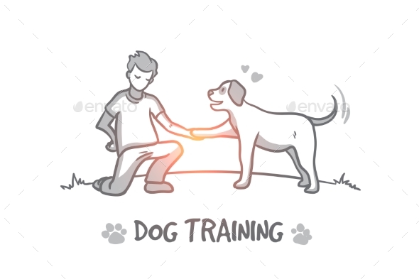 dog trainer drawing