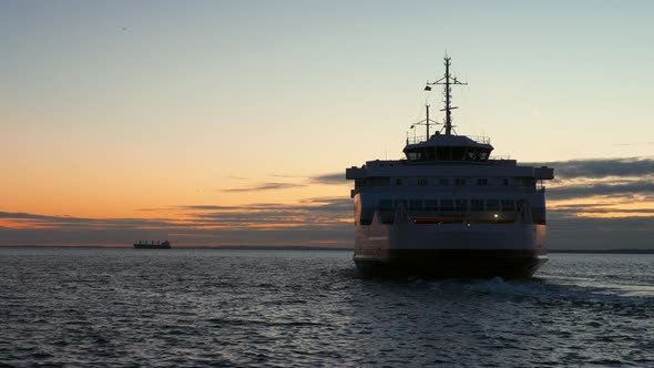 Ferry boat departing