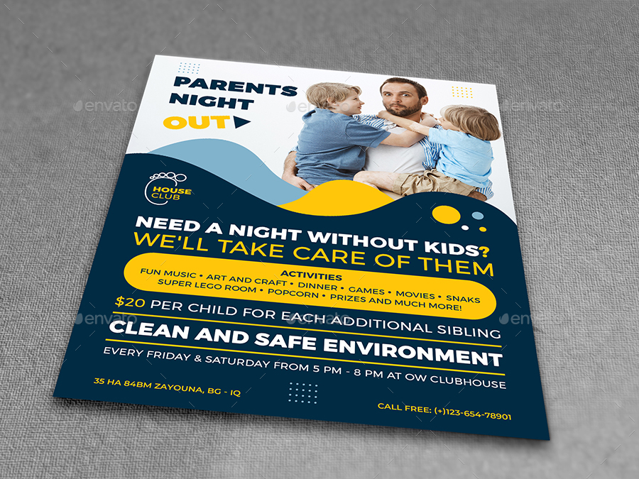 Parents Night Out Flyer Template by OWPictures GraphicRiver