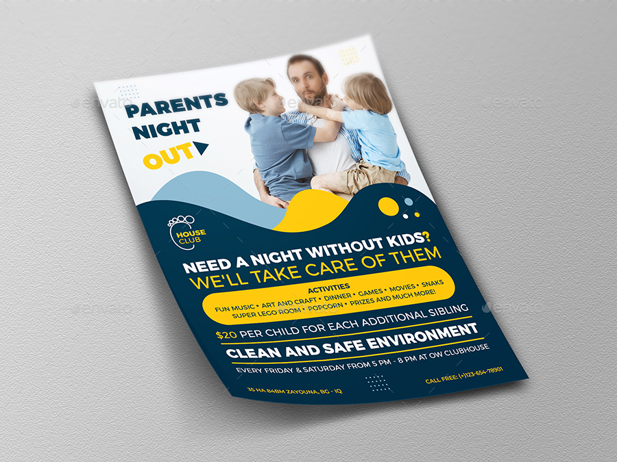 Parents Night Out Flyer Template by OWPictures GraphicRiver