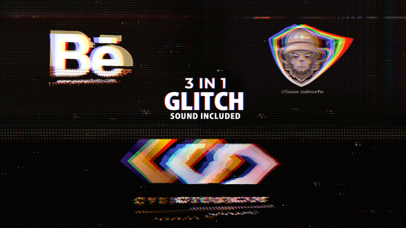 Glitch Logo 3in1 - VideoHive 30068981