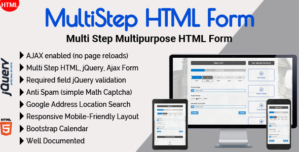 Multistep HTML Form - Multi Step Multipurpose HTML Form
