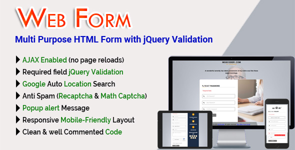 Web Form - Multi Purpose HTML Form with jQuery Validation