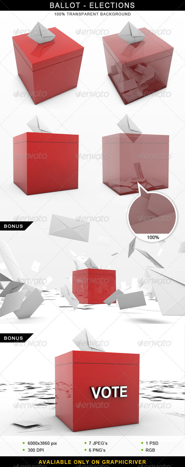 Ballot Elections Vote 3D - Objects 3D Renders