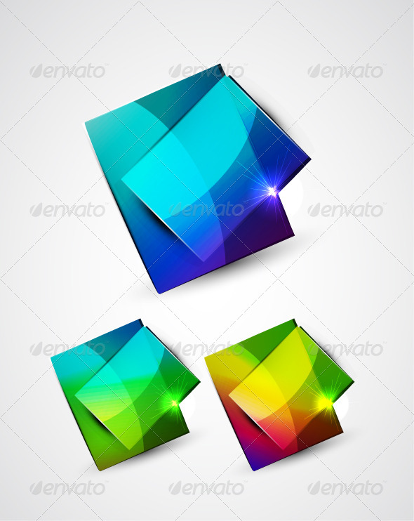 Shiny Colorful Vector Plates - Decorative Symbols Decorative