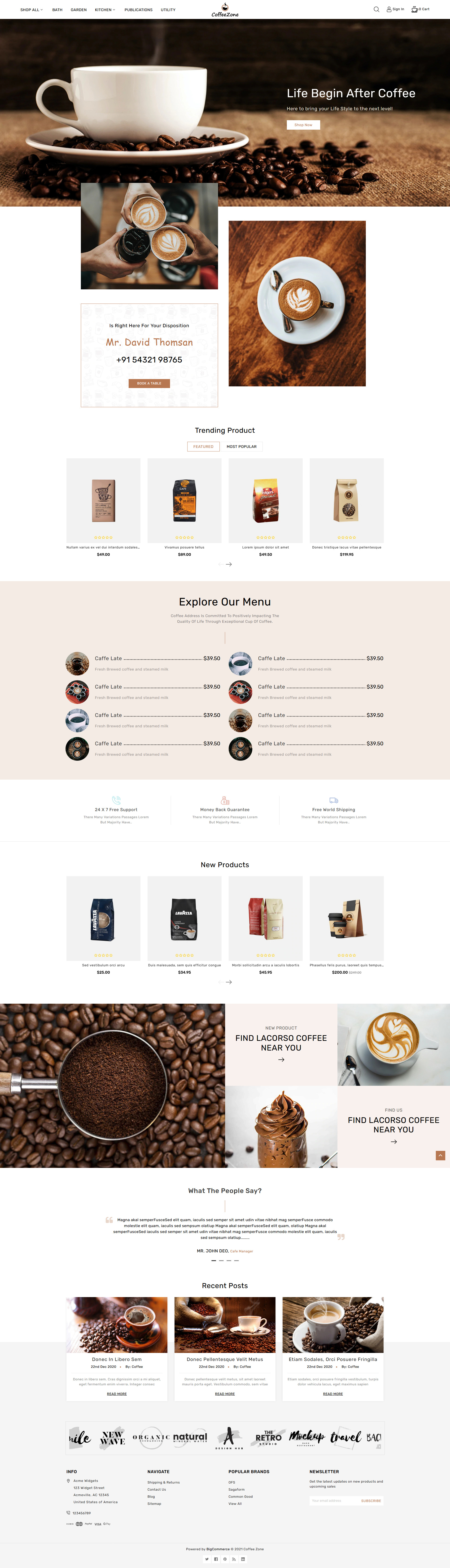 Coffeezone - Cafe & Coffee Stencil Bigcommerce Shop By Eptheme 