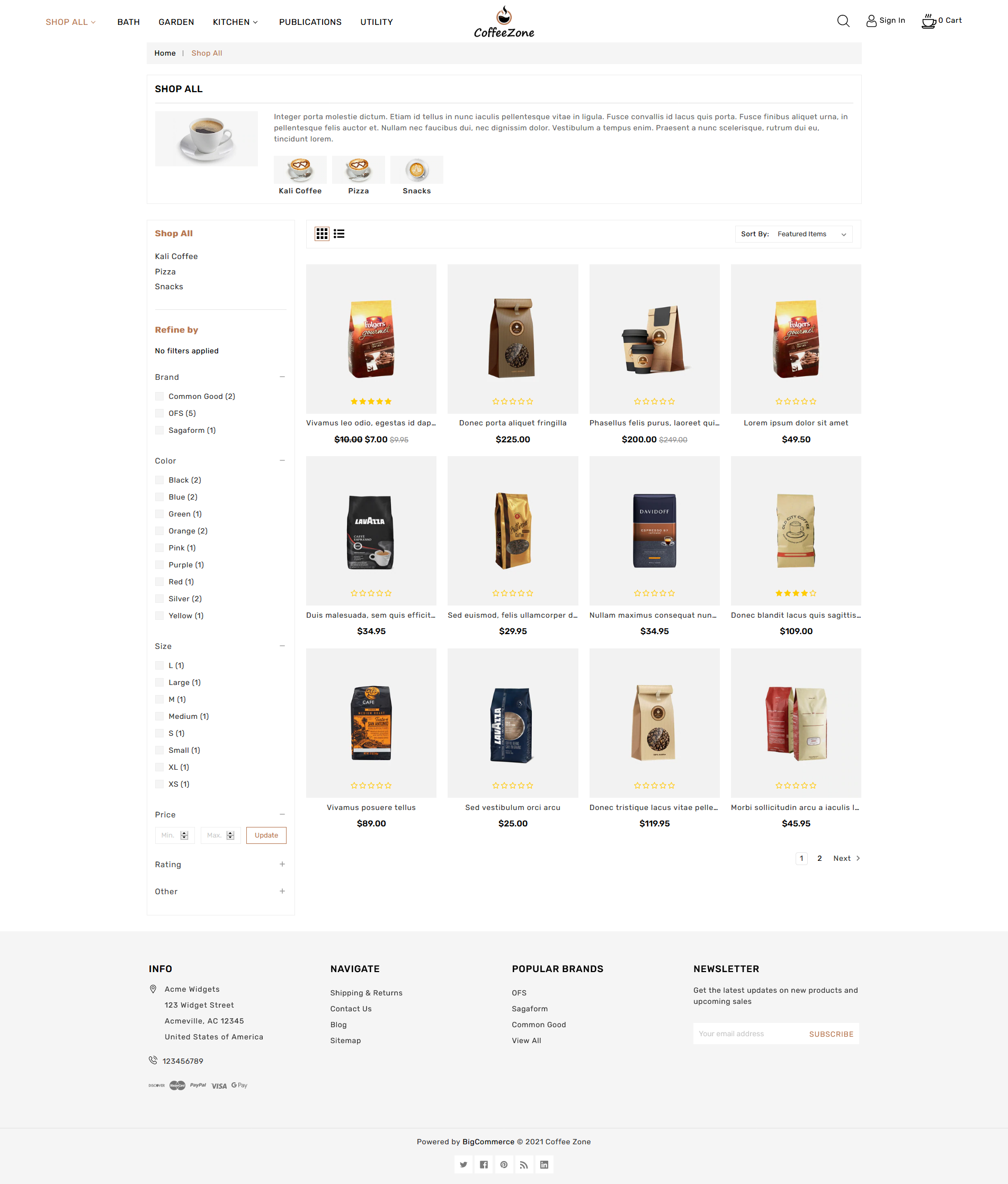 CoffeeZone - Cafe & Coffee Stencil BigCommerce Shop by eptheme ...