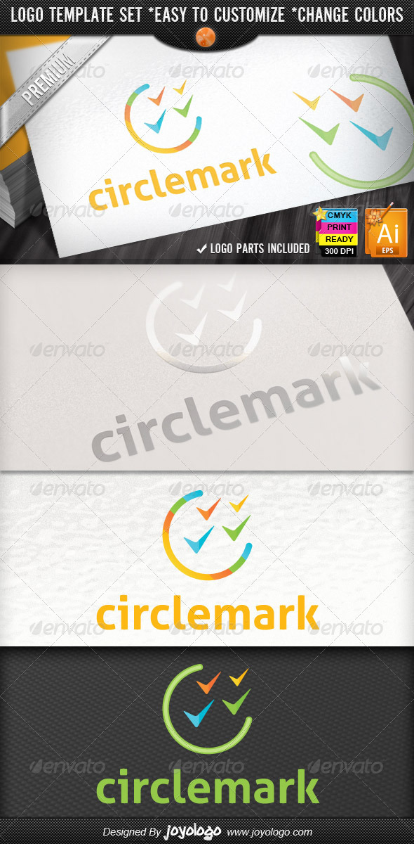 Circle Check Marks Business Marketing Logo Design - Symbols Logo Templates