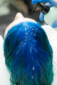 Hairdresser Applies Shampoo to Client&#39;s Blue Hair for Washing After Process of Coloring Hair - PhotoDune Item for Sale