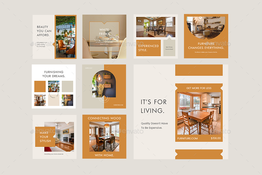 Furniture Instagram Post Templates by Vinq GraphicRiver