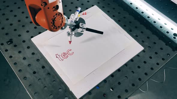 Fast Motion of a Robotic Machine Writing on Paper with a Sharpie alt