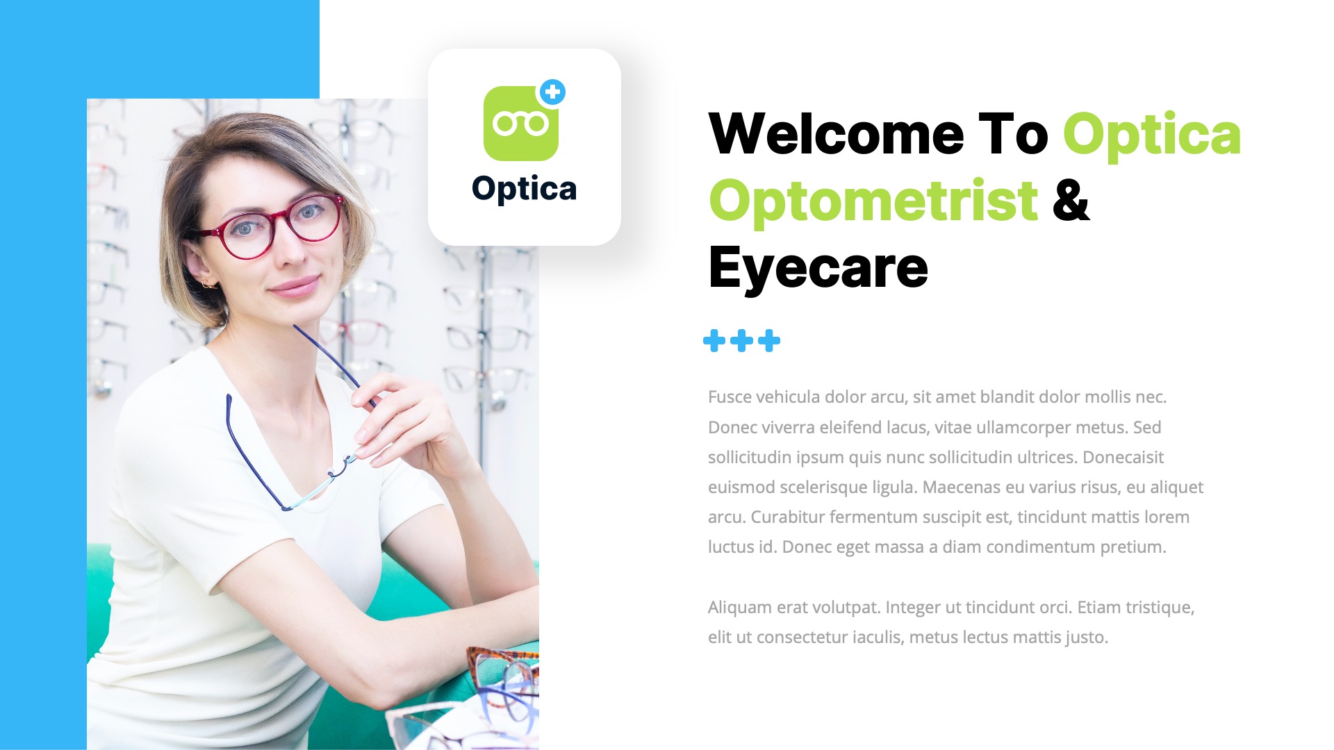 Optica - Optometrist & Eyecare Powerpoint Template, Presentation Templates