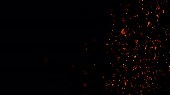 fire sparks dust particles overlay background