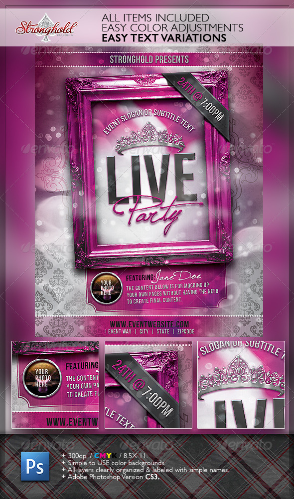 Live Party Flyer Template - Events Flyers