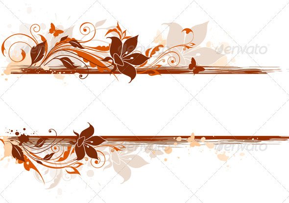 Floral Background with Tulip and Ornament - Backgrounds Decorative
