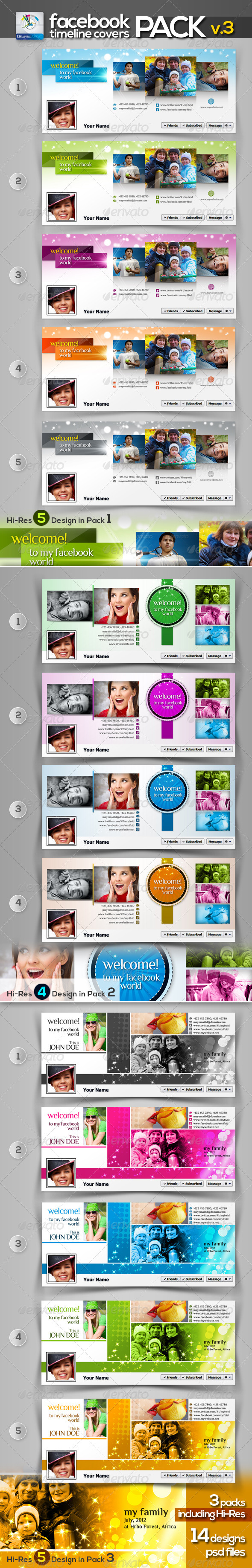Modern Facebook Timeline Cover Pack v.3 - Facebook Timeline Covers Social Media