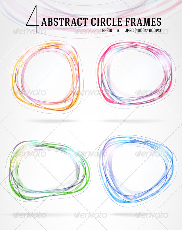 4 Abstract circle frames - Borders Decorative