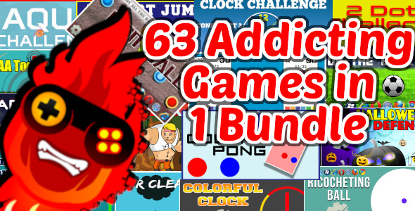63 Addicting Construct 2 HTMl5 Games with Capx in 1 Bundle | HTML5 and iOS and Android
