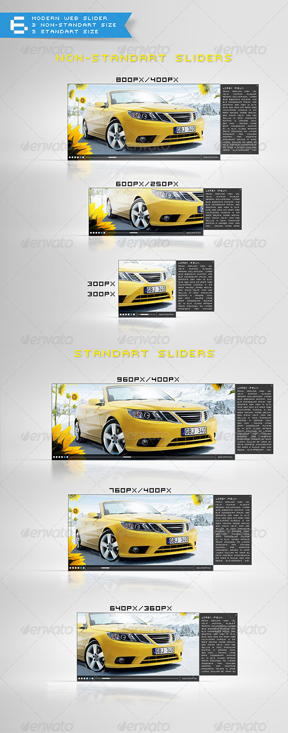 Pack of 6 Unusual Viewer - Sliders & Features Web Elements