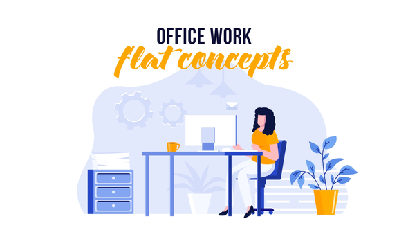 Office work - Flat Concept