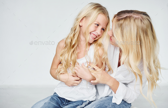 Closeness Of The People Mother With Her Daughter Together In The 