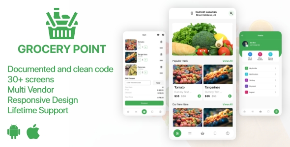Grocery Point - Online Grocery Shop App in Flutter - Android & IOS