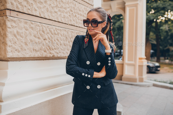 attractive stylish woman street fashion Stock Photo by marymandarinka