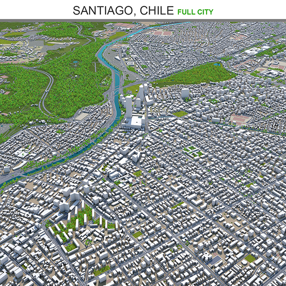 Santiago city Chile - 3Docean 30179642