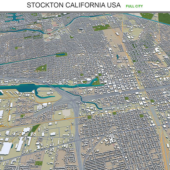 Stockton city California - 3Docean 30180739