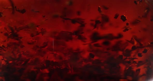 Closeup of Brewing of Red Tea