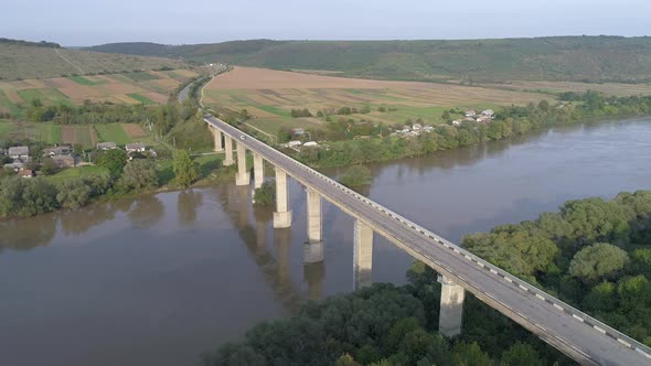 Aerial view of a bridge alt