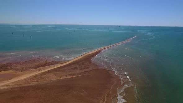 Spoil Bank Recreation Reserve Sand Bank Port Hedland, Western Australia 4K Aerial Drone