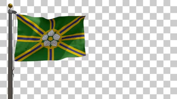Abbotsford City Flag (British Columbia) on Flagpole with Alpha Channel - 4K alt