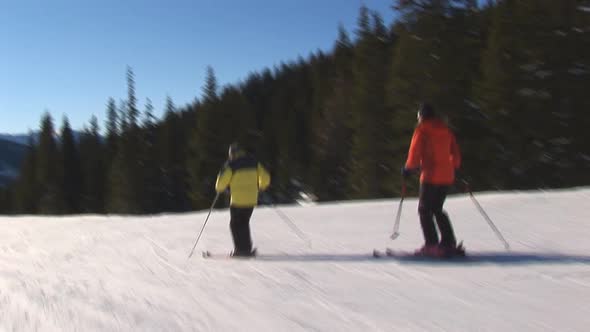 Skiers on Sunny Day