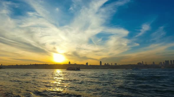 Time Lapse of Istanbul. Sunset in Turkey.