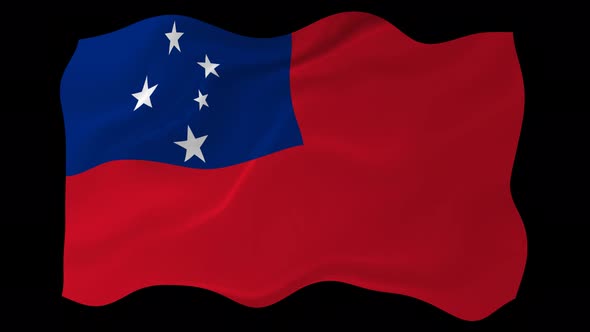 Samoa Flag Wavy National Flag Animation