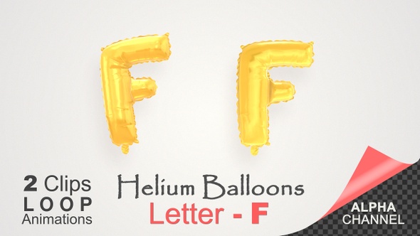 Helium Gold Balloons With Letter – F