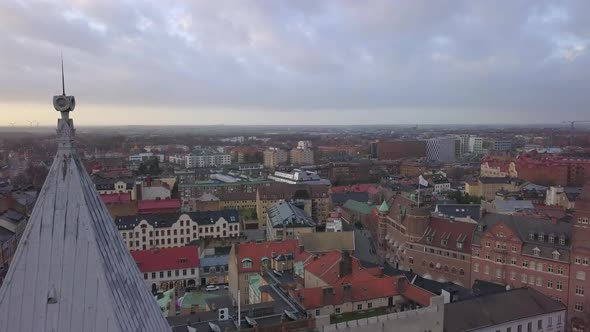 Aerial View of Lund City and Cathedral