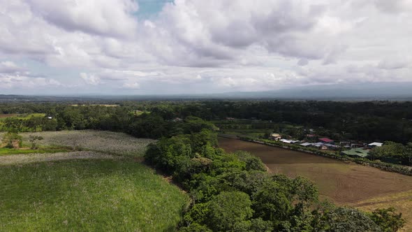 4k aerial footage of Costa Rican farmland in the province of Alajuela. Green season in central Ameri alt