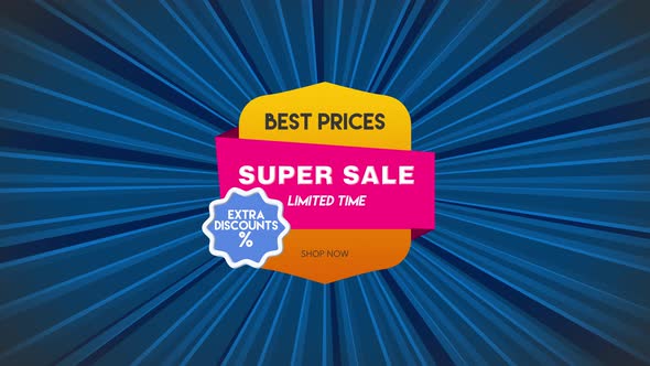 Super Sale Limited Time Shop Now Animation 4k Looped 60fps
