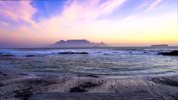 Table Mountain Time Lapse filmed from Table View beach, Cape Town South Africa