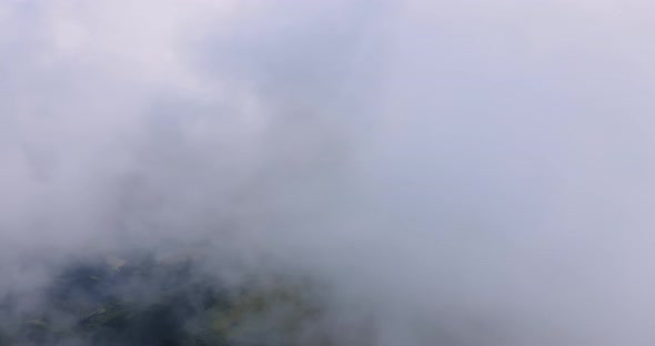 White Clouds Covered The High Mountains