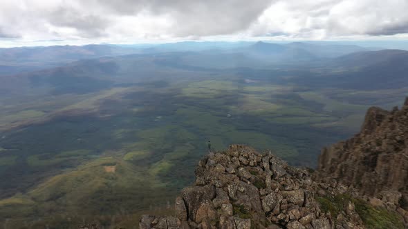 Summit of Mount Field West, Mount Field, Tasmania, Australia Aerial Drone 4K