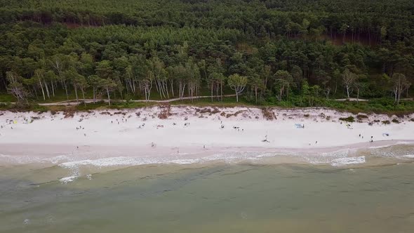 Baltic Sea Beach Drone Footage.