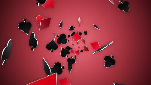 Falling French Poker Card Symbols alt