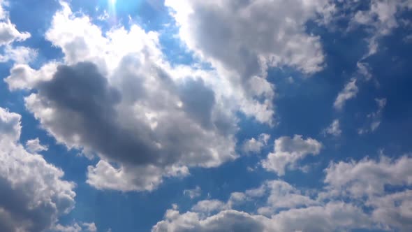 Softly Grey Clouds And Blue Sunny Sky , Stock Footage | VideoHive