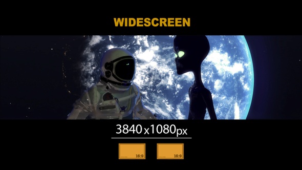 Widescreen Astronaut Alien Earth Orbit  02