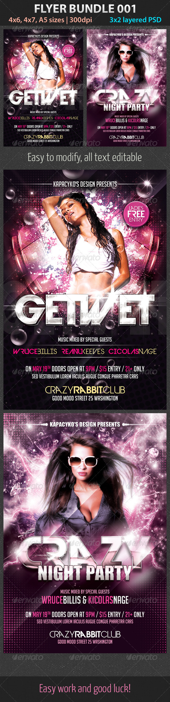 Flyer Bundle 001 - Clubs & Parties Events